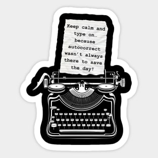 Funny Vintage Typewriter Sticker